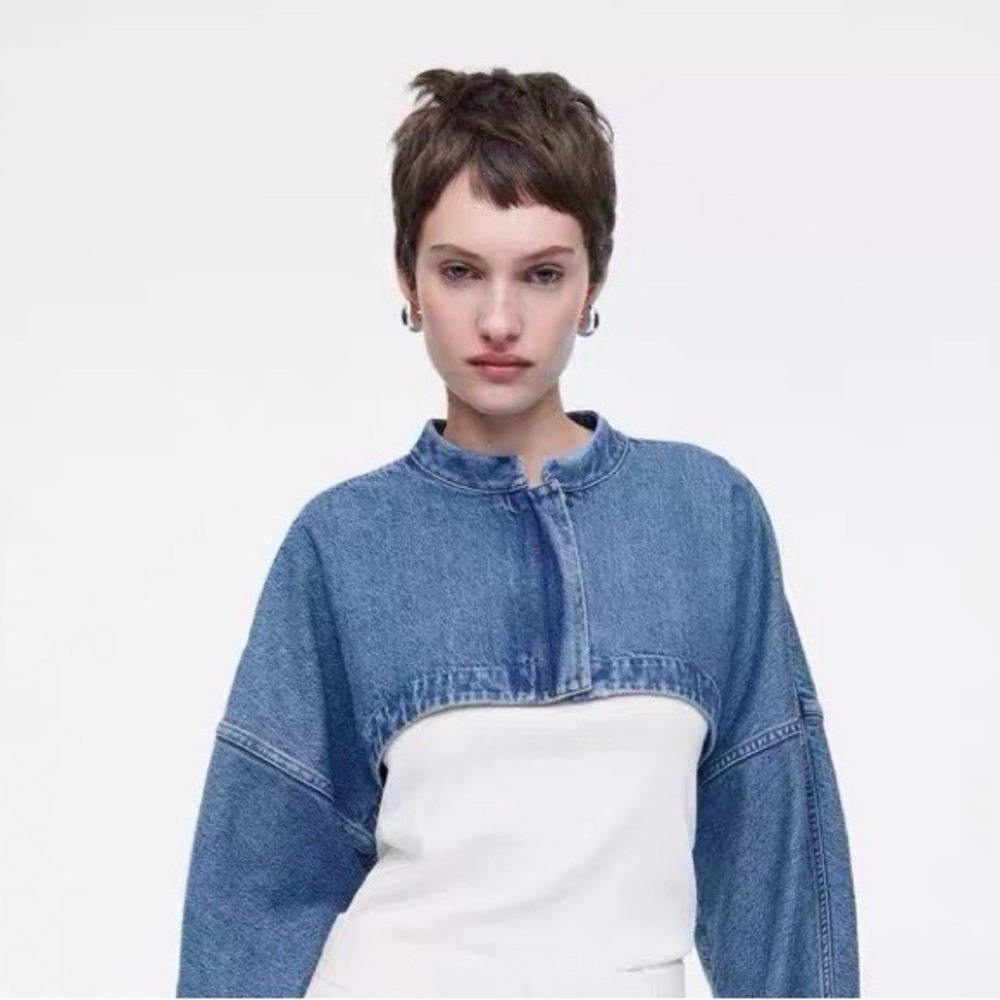 COS Cropped Hybrid Denim Jacket - Picture 3 of 8